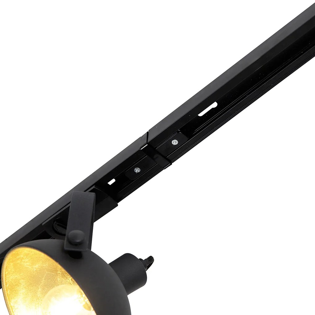 1-фазна релсова система с 3 регулируеми черни прожектора - Magnax