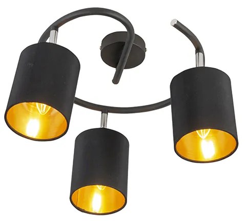 Интелигентен модерен таванен аплик черен с 3 WiFi B35 - Lofty