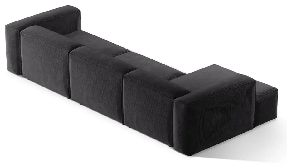 Тъмносив ъглов диван от рипсено кадифе (ляв ъгъл) Bergamo – Cosmopolitan Design