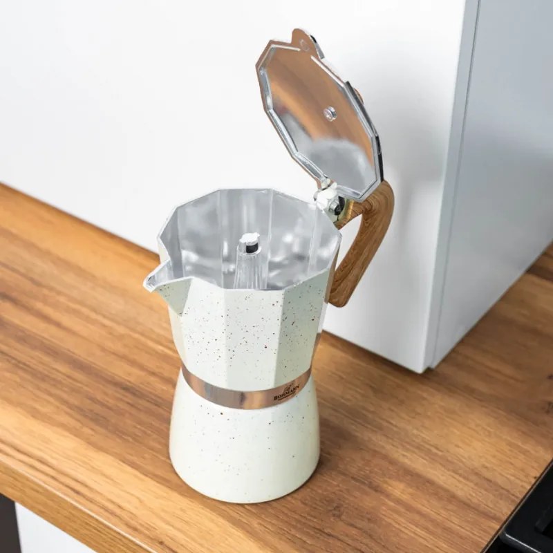 Кубинска кафеварка Bohmann BH 9306, 300 мл, 6 чаши, Предпазен клапан, Алуминий, Бежов