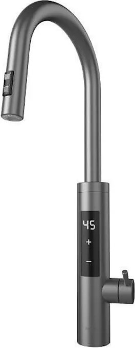 Нагревател за вода Elite EHD-1514PP, 3300W, Регулируема мощност, Въртене на 360, Самоподгряване, Сензорен дисплей, IPX4, Сребрист