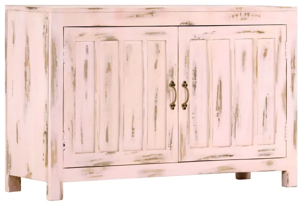 247764 vidaXL Сайдборд, светлорозов, 110x35x70 см, мангово дърво масив