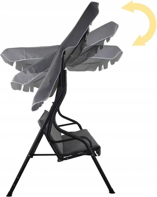 Удобна градинска люлка в сиво