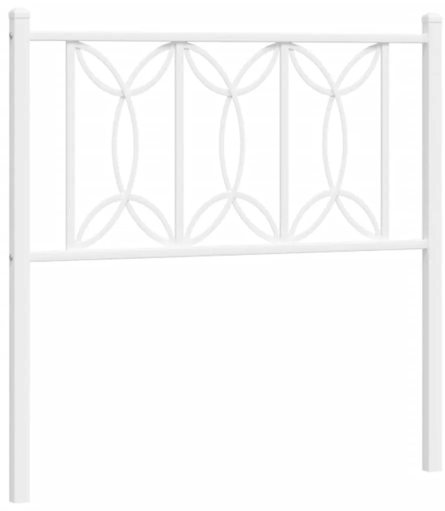 376204 vidaXL Метална резервна табла за легло, бяла, 80 см