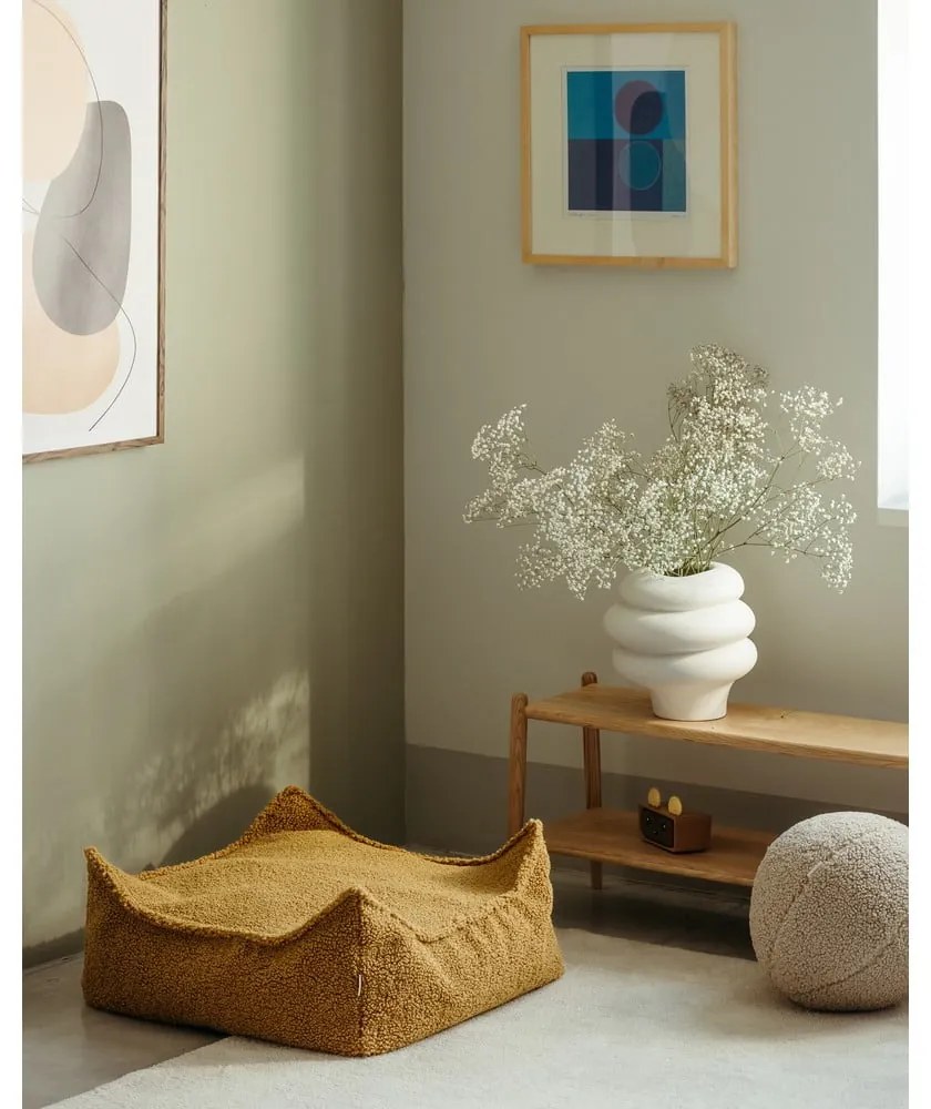 Кафяв детски пуф от букле Square – Wigiwama