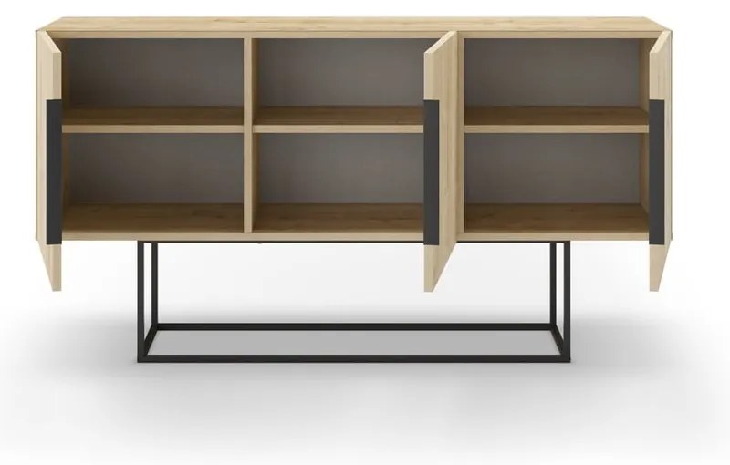 Нисък скрин от естествен дъб 150x80 cm Titan - Marckeric