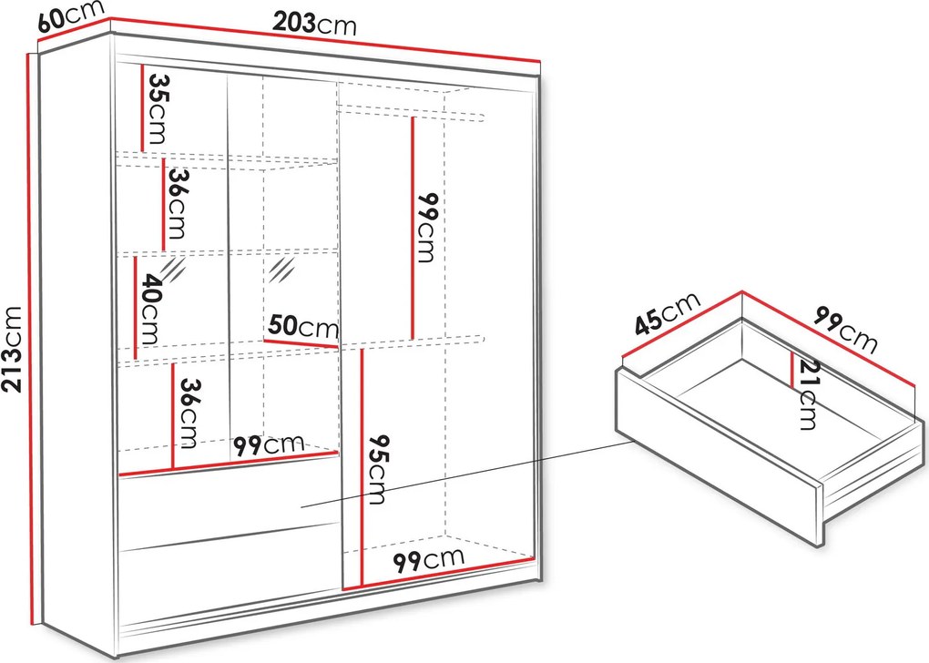 Гардероб Majorka 203 плъзгащ
