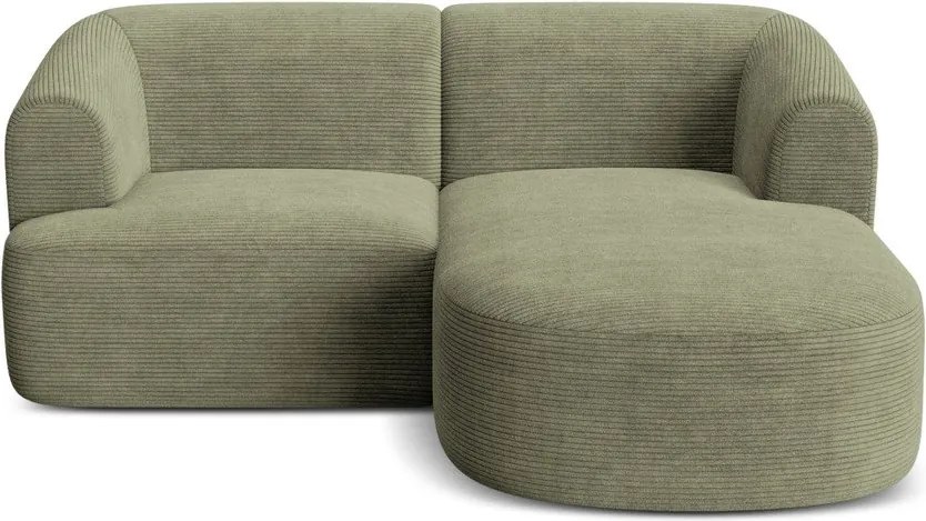 Зелен ъглов диван от рипсено кадифе (десен ъгъл) Campi – Cosmopolitan Design