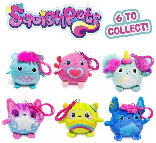 Squishpets, плюшен ключодържател, Craze, 6см