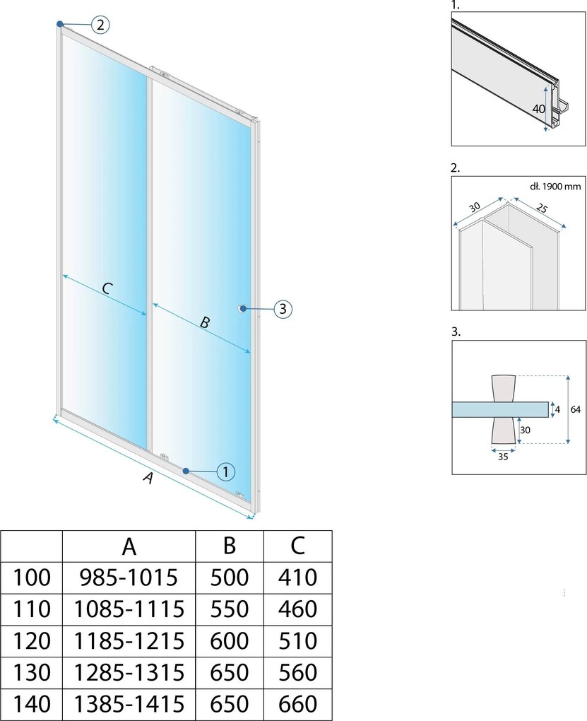 Врати за душ кабини Rea Primo Slide 110 Chrome