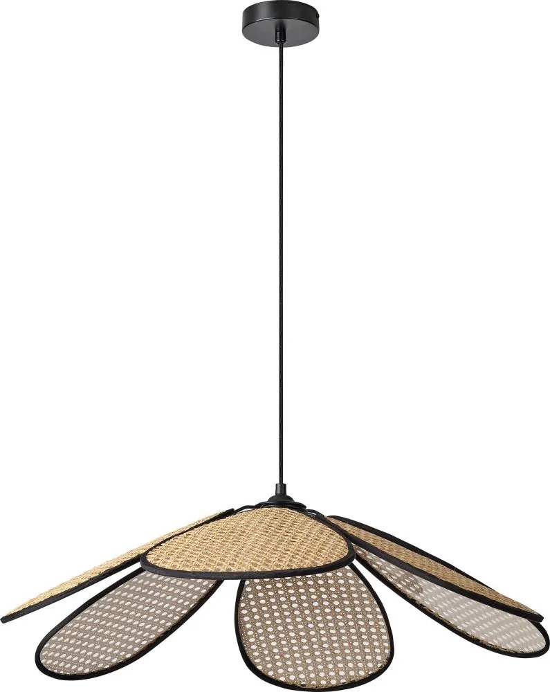 Osram - Висяща лампа на кабел DECOR RATTAN 1xE27/15W/230V Ø 69 см бежово/черно