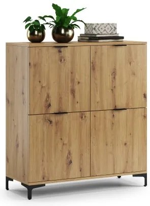 Скрин ЛАНА K-100 Дъб Артисан - СТОЯЩ ШКАФ С 4 ВРАТИ