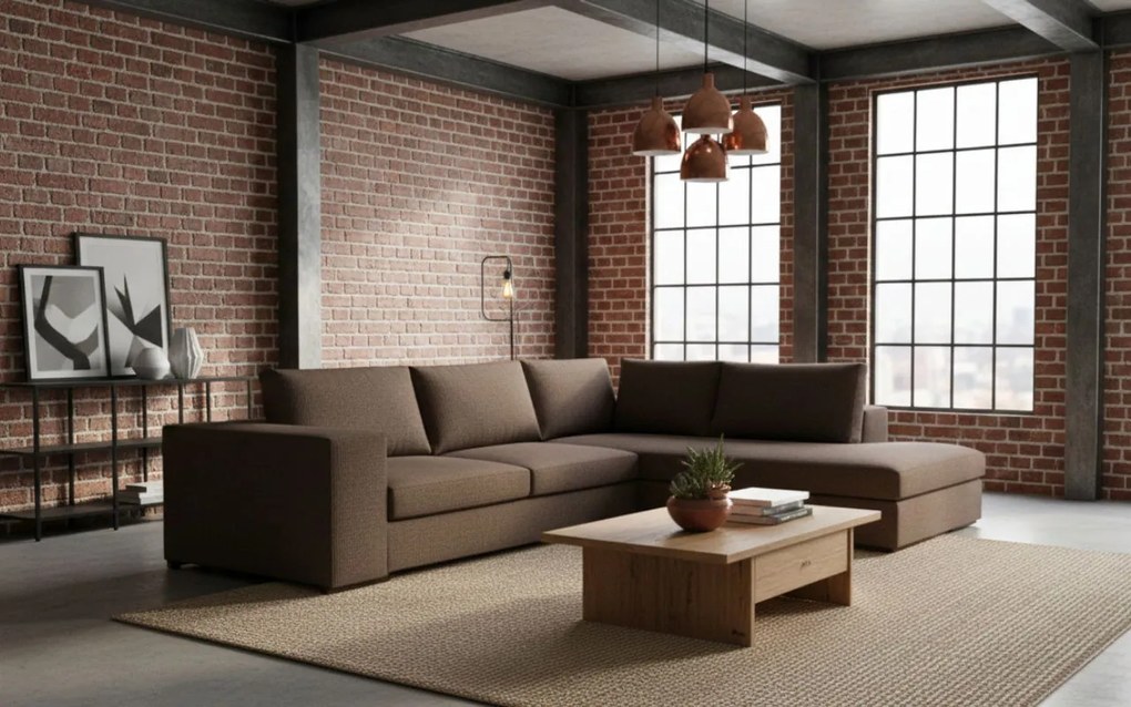 Ъгъл диван Carla-Left-280φ 220β-Chocolate