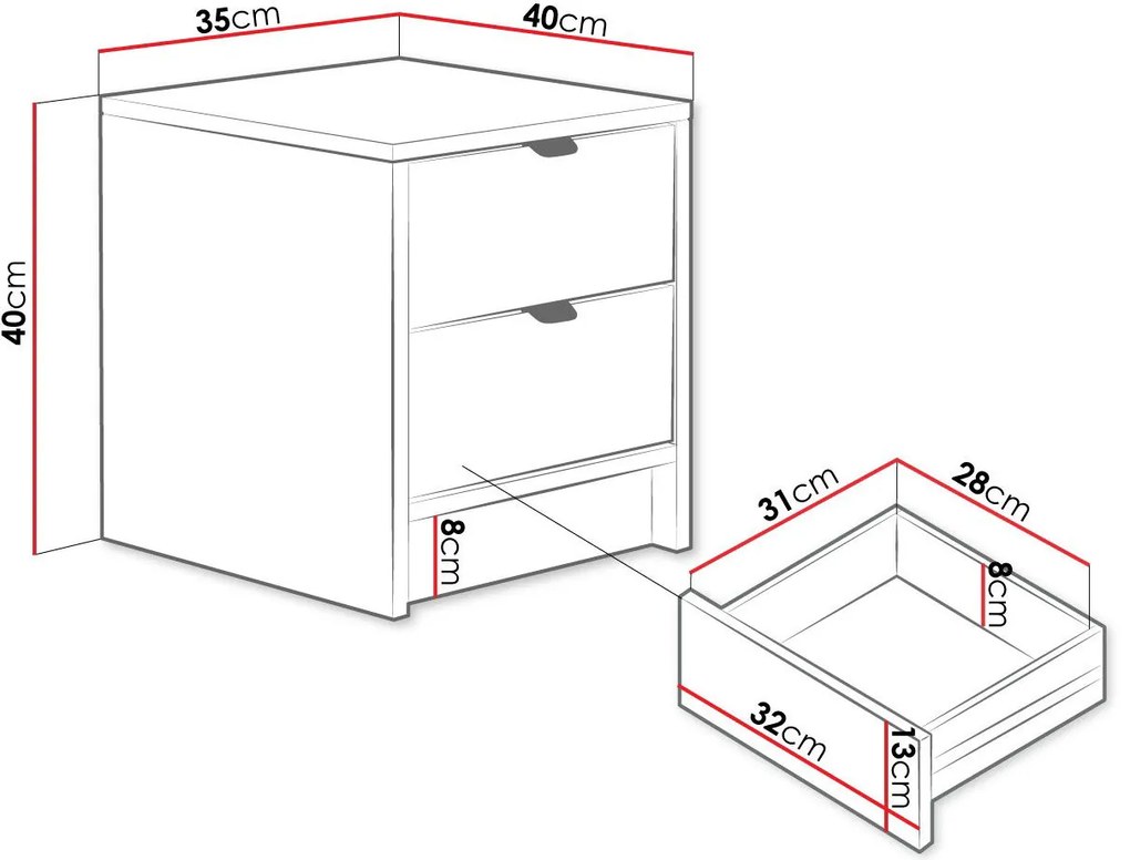 Нощно шкафче Tireno-Mauro