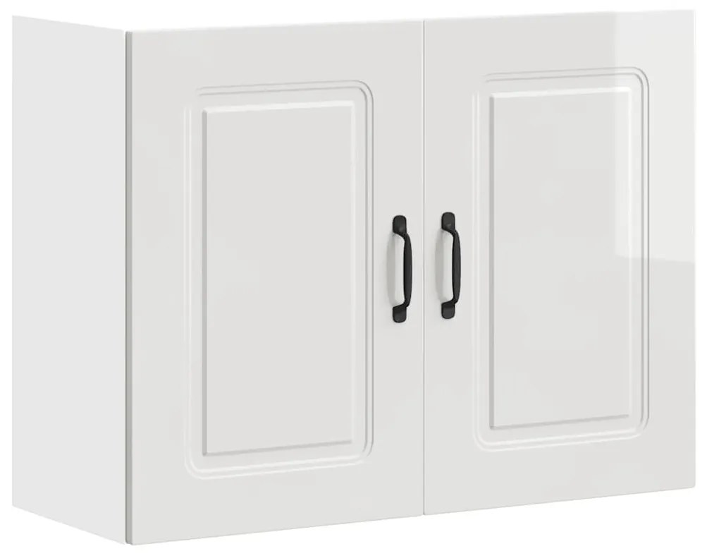 853589 vidaXL Кухненски стенен шкаф, Kalmar, бял гланц, инженерно дърво