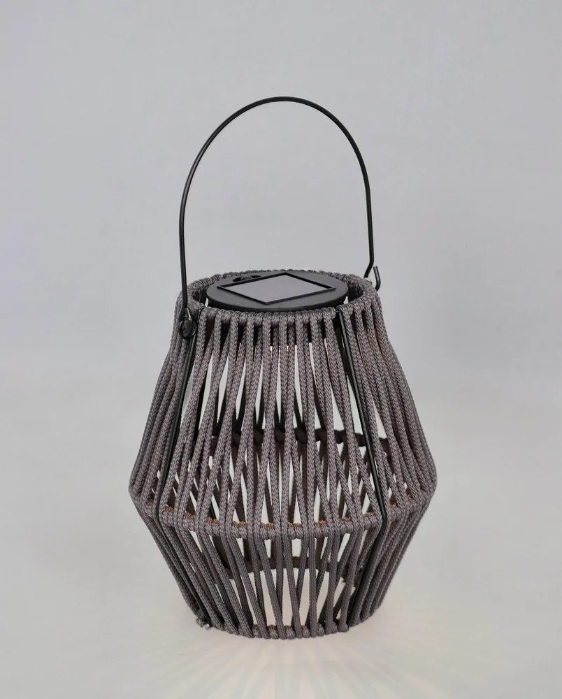 Сив LED фенер със соларен панел (височина 17 cm) Juny – Yes Everyday