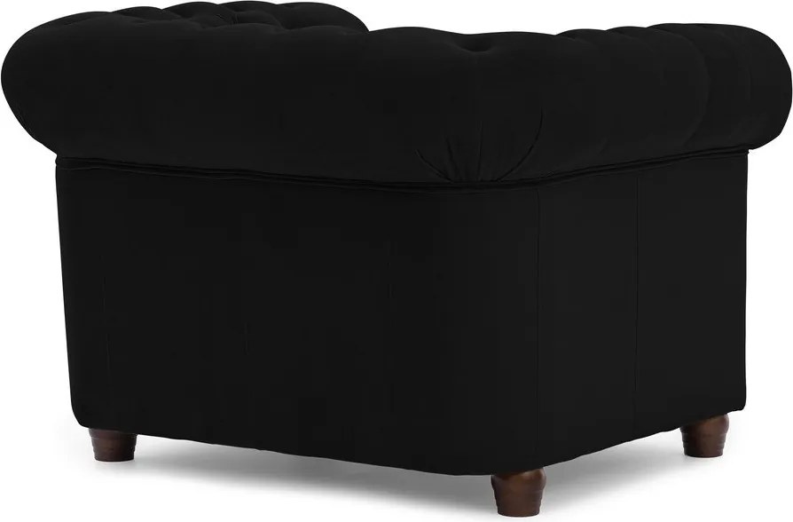 Черно кадифено кресло честърфийлд York Blik – Ropez