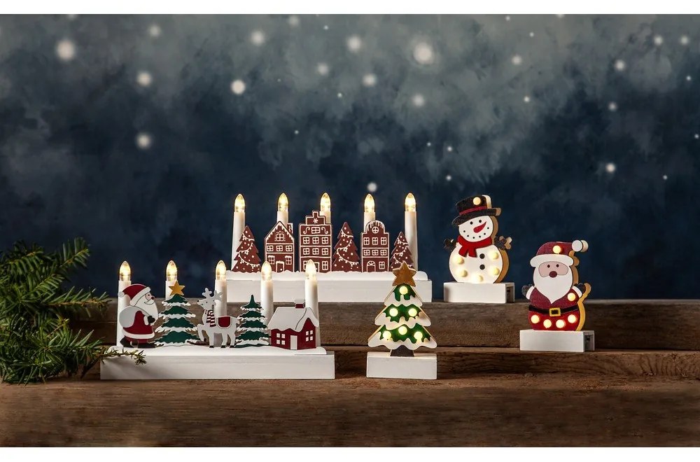 Бяла светлинна украса с коледен мотив Freddy - Star Trading