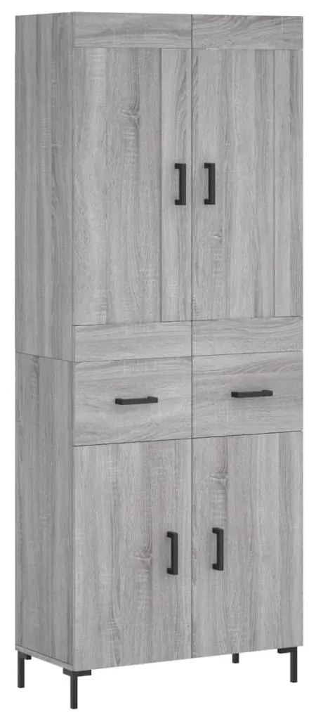 3199879 vidaXL Висок шкаф, сив сонома, 69,5x34x180 см, инженерно дърво
