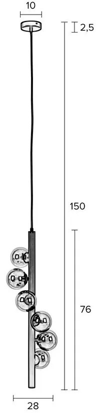 Черно-бяло затъмняващо се висящо осветително тяло със стъклен абажур ø 28 cm Monica – White Label
