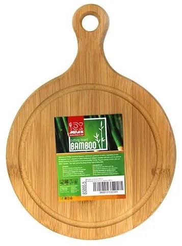 Бамбукова дъска кръгла с дръжка ф15см ( B3066-3 )