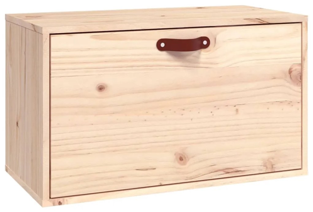 818350 vidaXL Стенен шкаф, 60x30x35 см, борово дърво масив