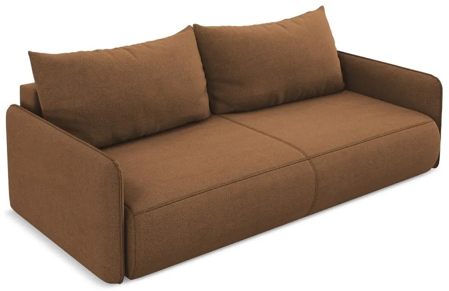 Оранжев разтегателен диван с място за съхранение 216 cm Nanea – Makamii