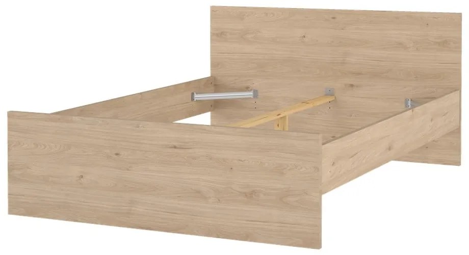 Двойно легло от дъбов декор без ламелно дъно в естествен цвят 140x200 cm Naia – Tvilum
