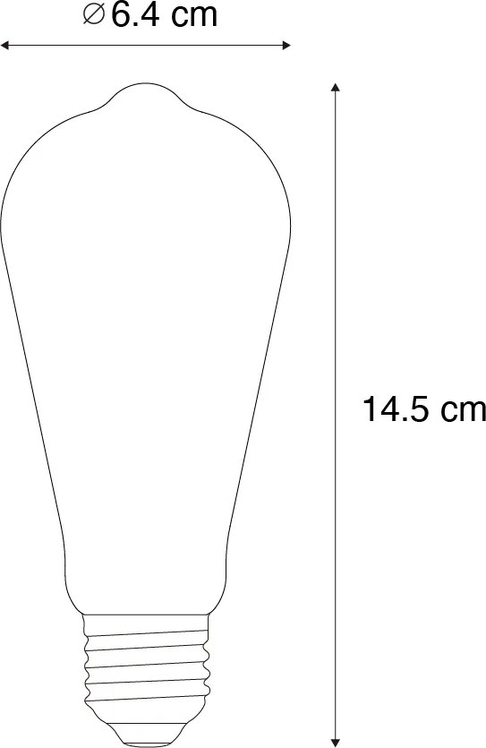 Комплект от 5 E27 LED крушки ST64 прозрачни 3.8W 806 lm 3000K