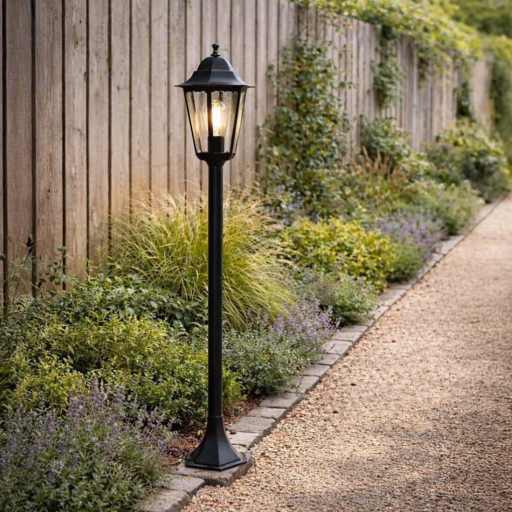 Външна стоеща лампа черна 120 см IP44 - Хавана