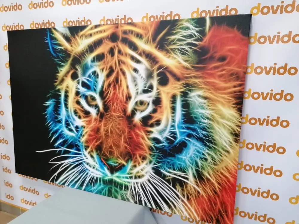 Картина на платно – Глава на тигър в абстрактен вариант