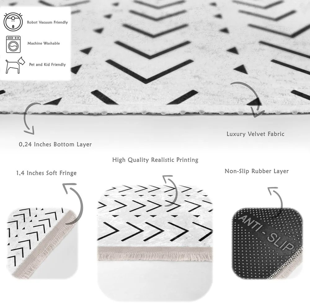 Бял килим 160x230 cm - Mila Home