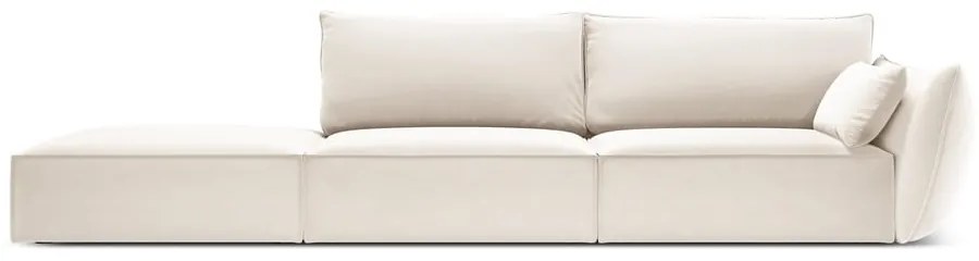 Бежов кадифен диван десен ъгъл 264 cm Vanda – Mazzini Sofas