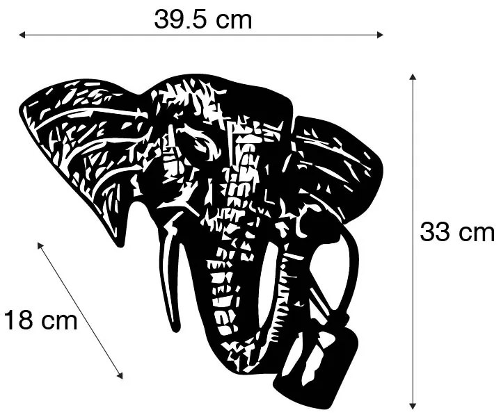 Винтидж стенна лампа златиста - Животно Слон