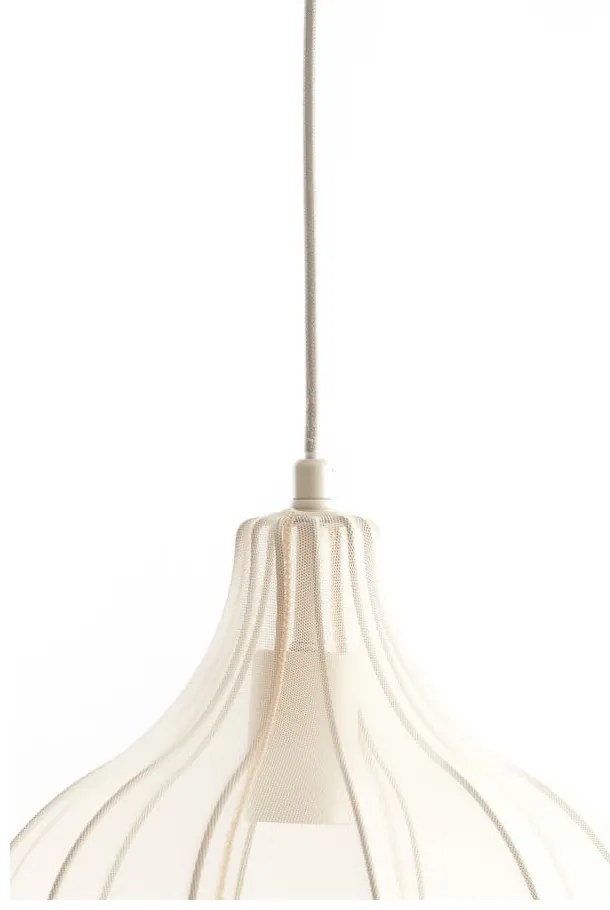 Бежово висящо осветително тяло с текстилен абажур ø 29 cm Elati – Light &amp; Living