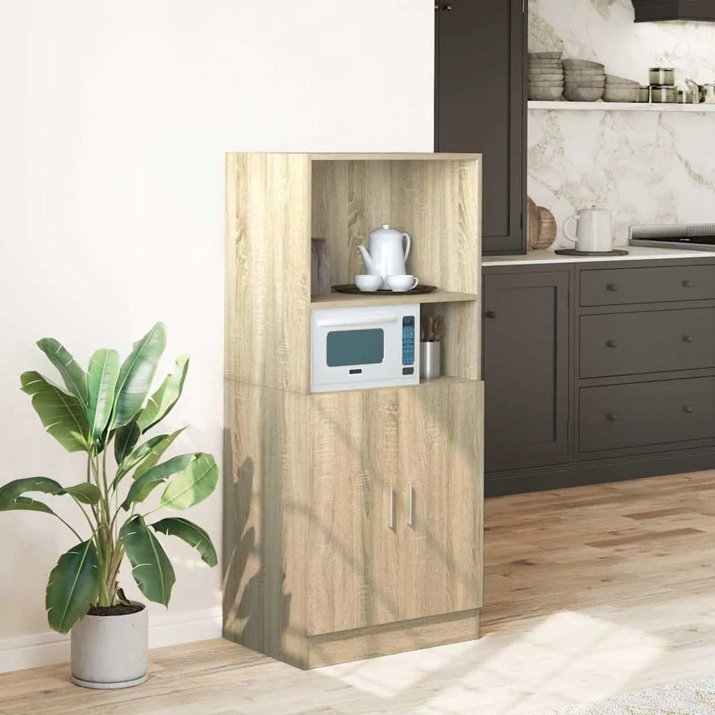 860123 vidaXL Кухненски шкаф, дъб сонома, 57x41,5x131,5 см, инженерно дърво