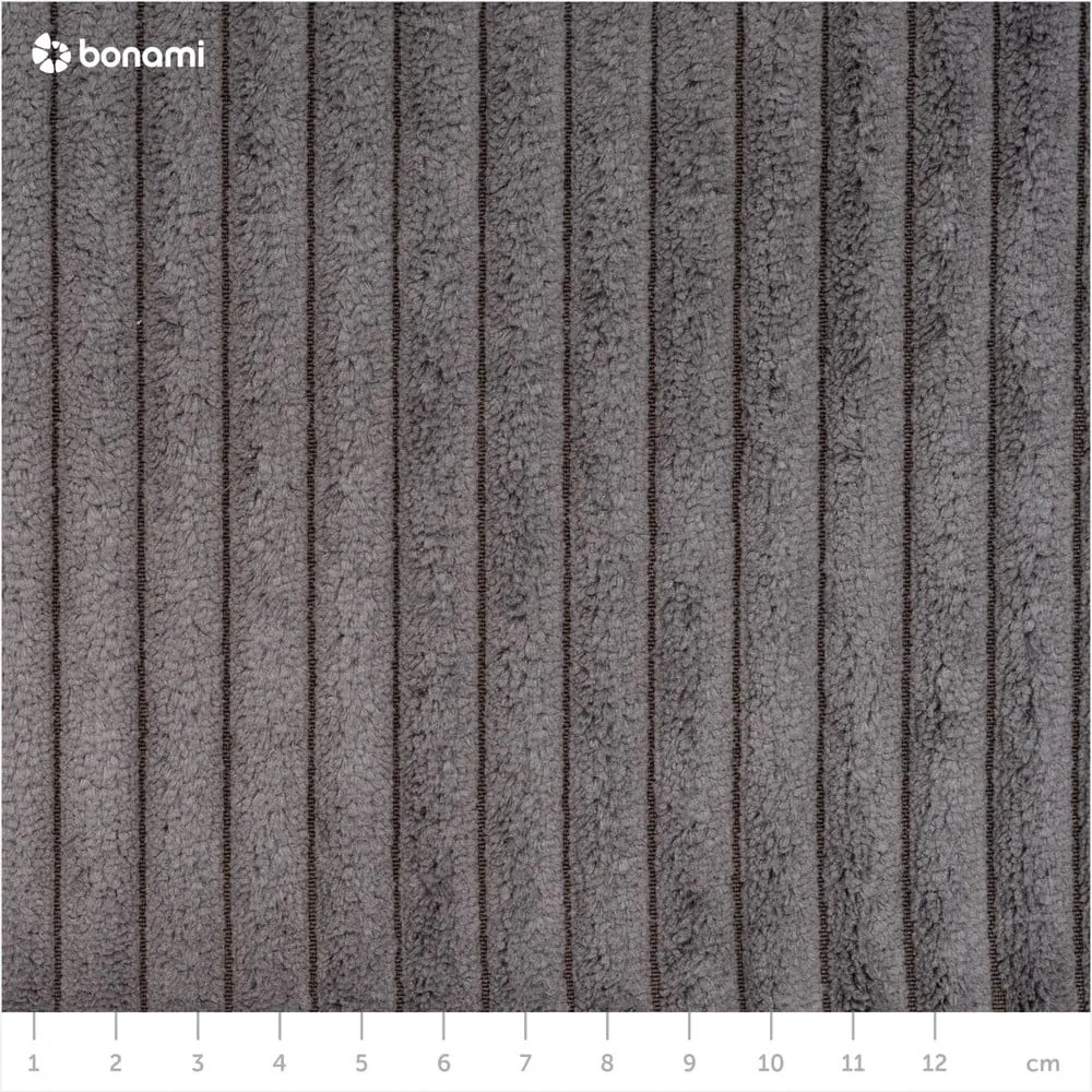 Тъмносив разтегателен ъглов диван от рипсено кадифе (променлив) Sara – Ropez