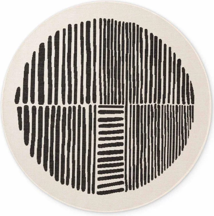 Черен/кремав кръгъл килим за открито и закрито ø 160 cm Haringey Bounds – Ted Baker