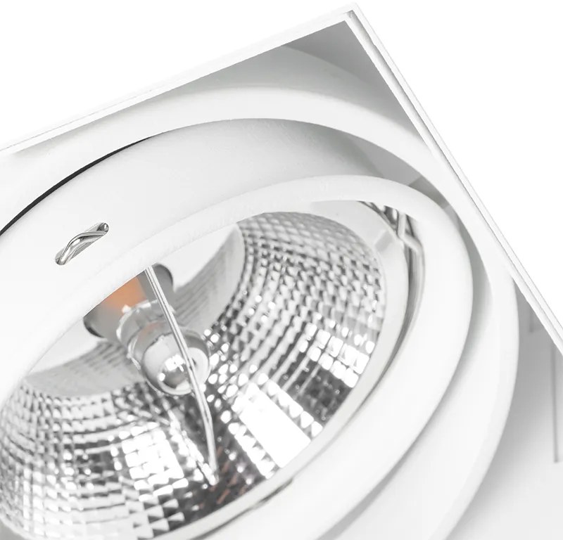 Комплект от 6 вградени прожектора бели GU10 AR111 без рамка регулируеми - Oneon