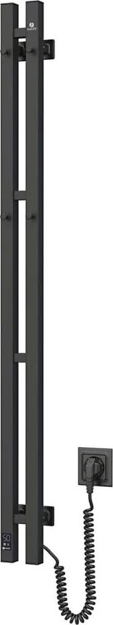 Електрически сушилник за кърпи с термостат SILOUETTE 70W 120x9 cm, черен, десен