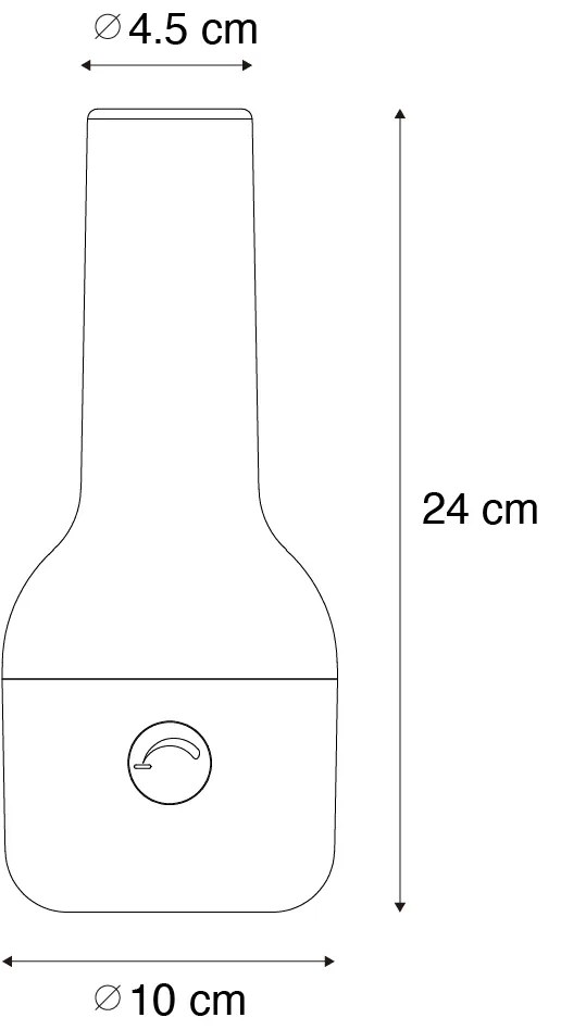 Градинска настолна лампа черна и бяла с презареждаща се LED IP44 - Haard