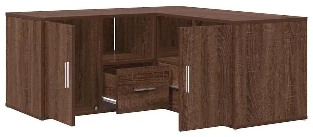 3307825 vidaXL Ъглов шкаф, кафяв дъб, 160x40x45 см, инженерно дърво