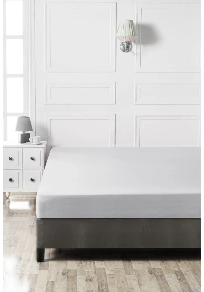 Сив еластичен памучен чаршаф 140x190 cm – Mijolnir