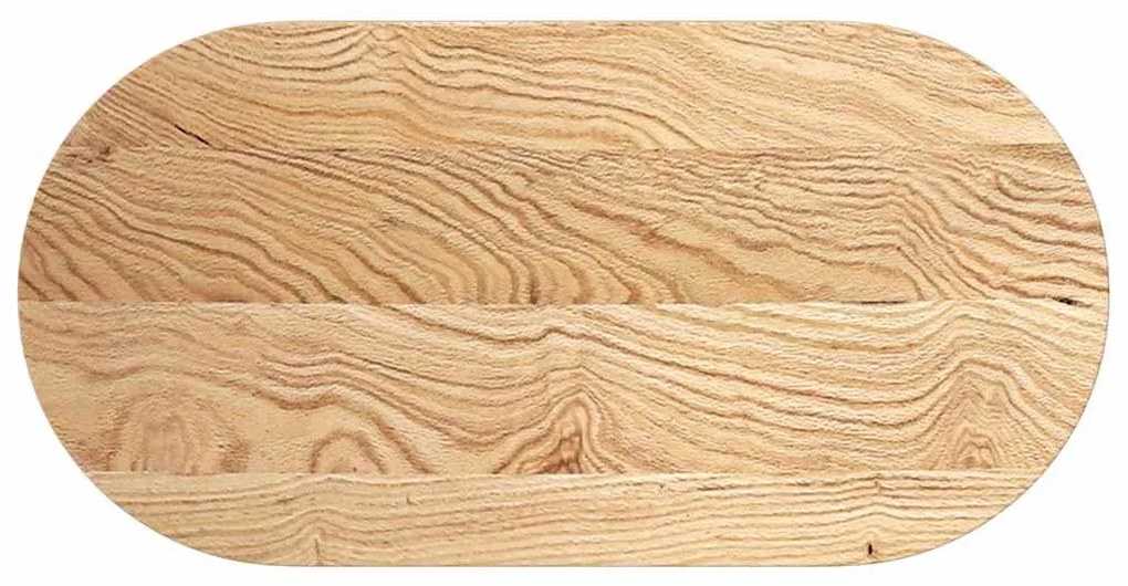4009062 vidaXL Плот за маса, 100x50x2 см, дъбово дърво масив, овална