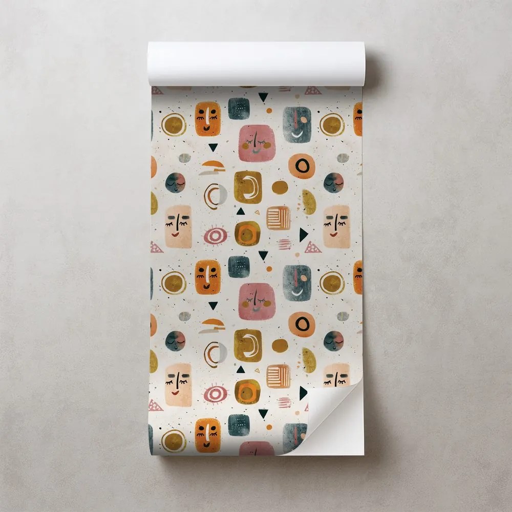 Самозалепващ тапет – Абстрактни лица и геометрия