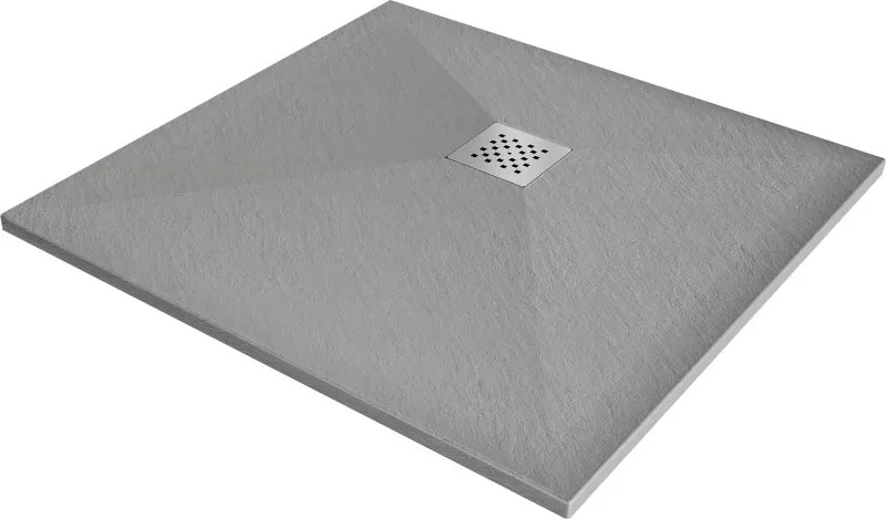 Mexen Stone+ квадратен композитен душов съд 80 x 80 см, сив-бетон - 44618080