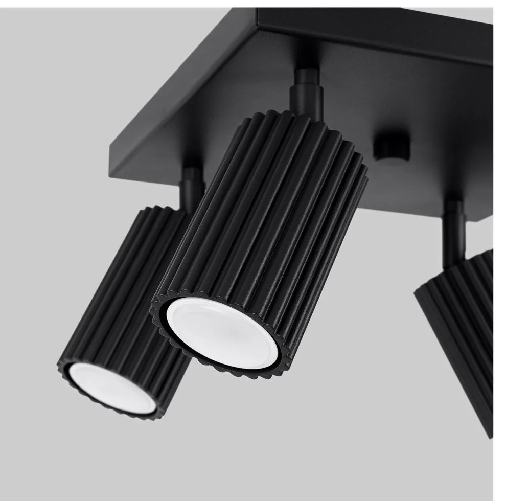 Черен метален прожектор ø 6,5 cm Gleam – Sollux