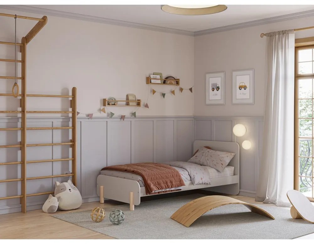 Кремаво детско легло от масивен бор 90x190 cm Nora – Marckeric