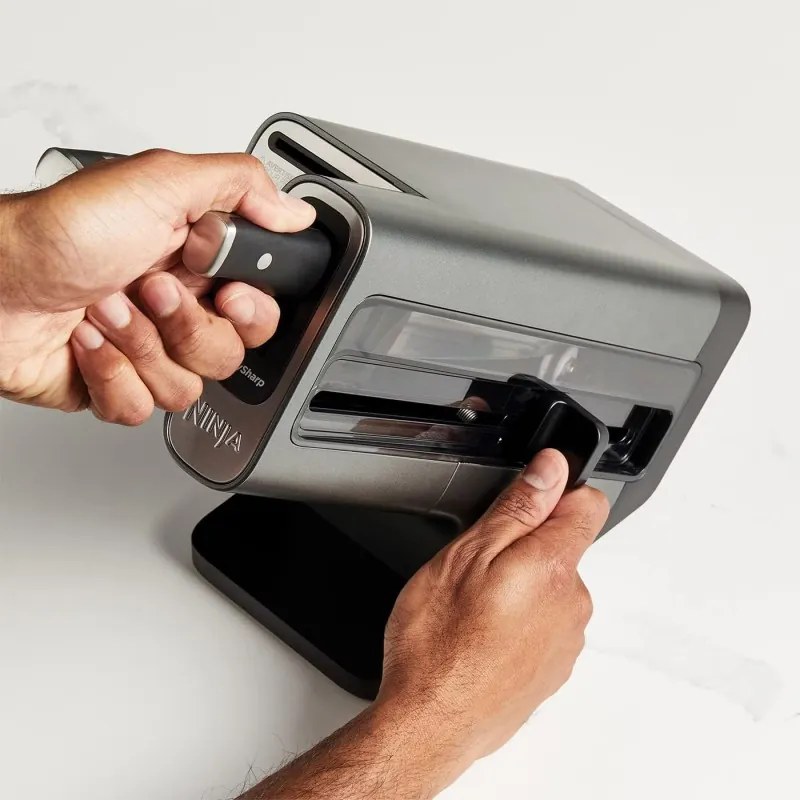 Комплект кухненски ножове с точило Ninja K32014EUUK, 6 части, StaySharp, Ергономичен дизайн, Сребрист/черен