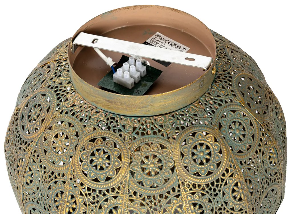 Ориенталски таванен аплик златист със зелен 28,5 см - Baloo